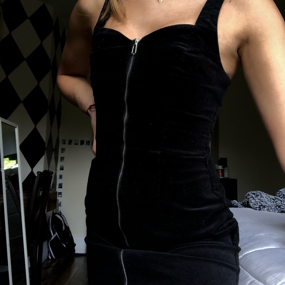 H&M velvet black mini dress